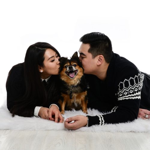 couple and pet